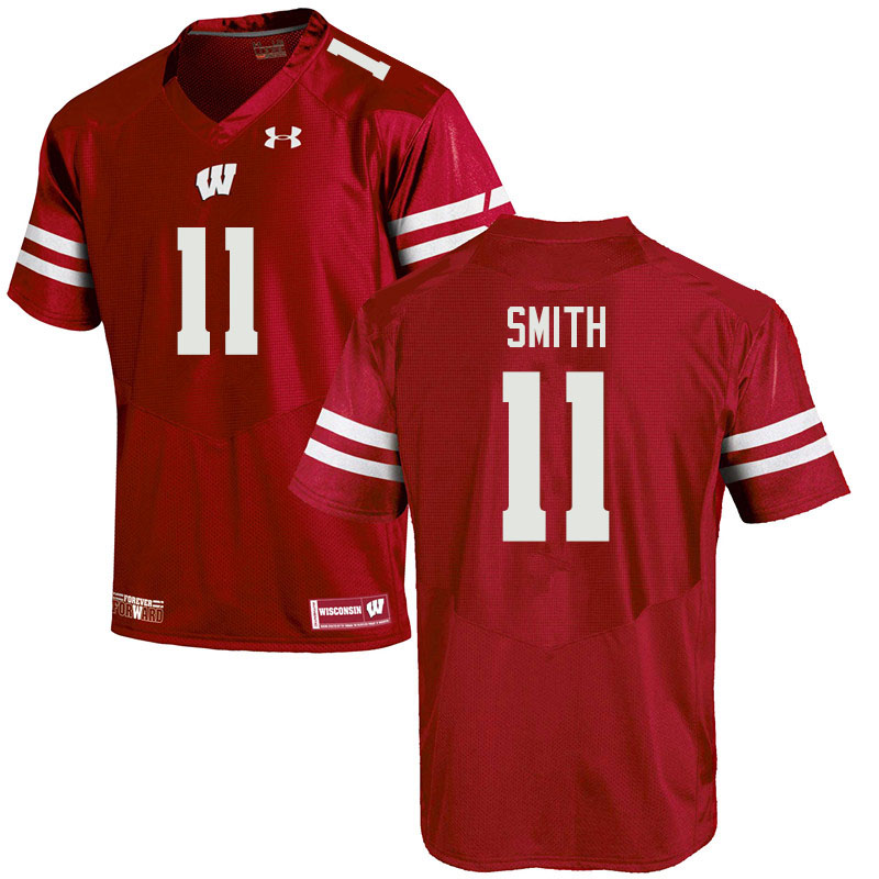 Men #11 Alexander Smith Wisconsin Badgers College Football Jerseys Sale-Red - Click Image to Close